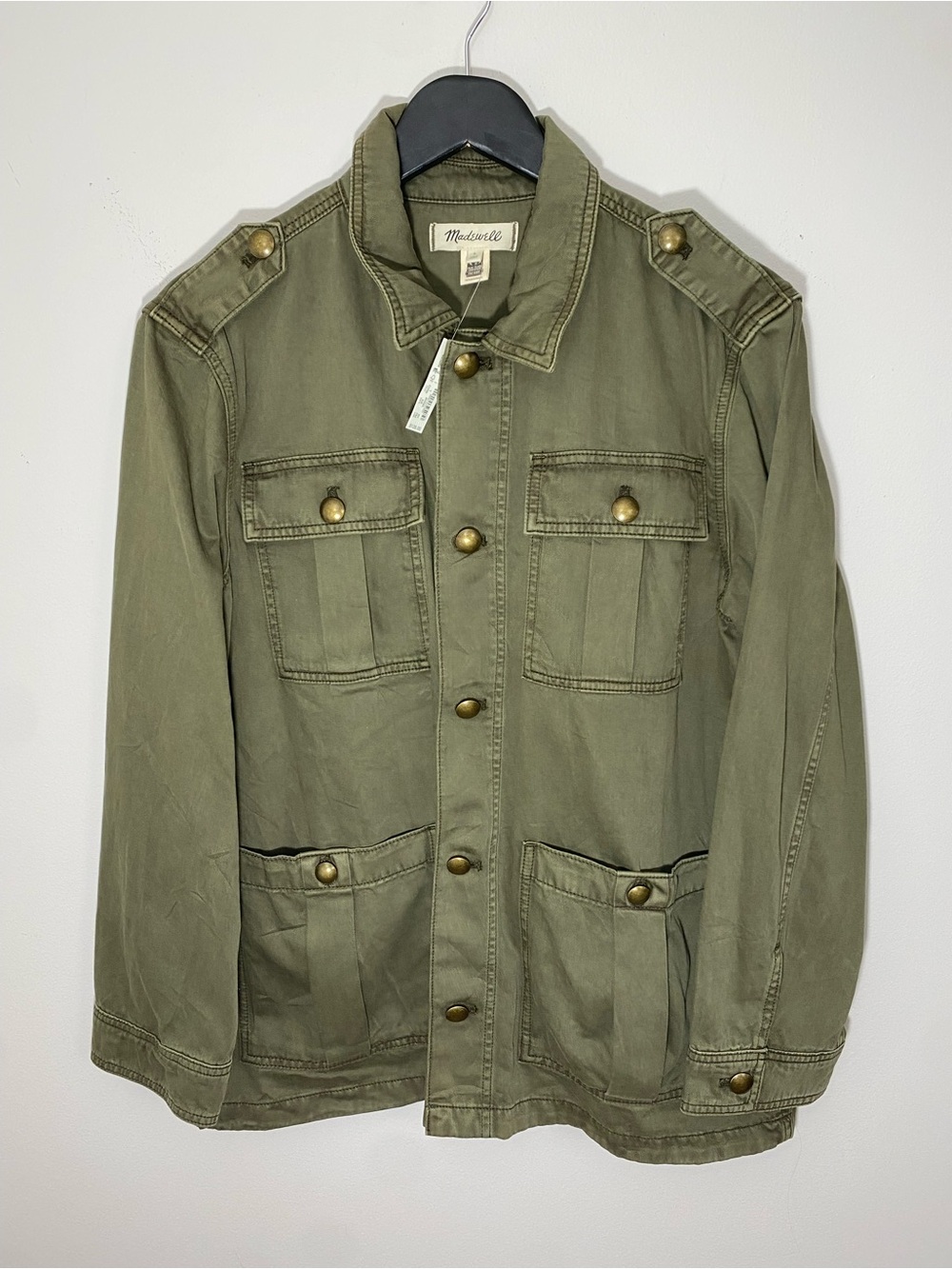 Madewell Chino Safari Utility Jacket Green Large